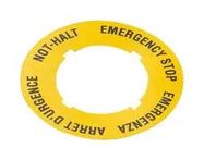 EMERGENCY STOP, ADHESIVE LABEL