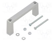 Holder; aluminium; grey; H: 40mm; L: 102mm; W: 12.2mm; handle MENTOR