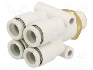 Push-in fitting; threaded; -1÷10bar; brass,polypropylene SMC