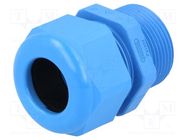 Cable gland; with long thread; PG21; IP68; polyamide; blue; HSK-K HUMMEL