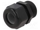 Cable gland; with long thread; PG21; IP68; polyamide; black; HSK-K HUMMEL