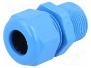 Cable gland; with long thread; PG16; IP68; polyamide; blue; HSK-K HUMMEL