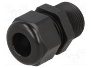 Cable gland; with long thread; PG16; IP68; polyamide; black; HSK-K HUMMEL