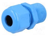 Cable gland; with long thread; PG11; IP68; polyamide; blue; HSK-K HUMMEL