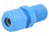 Cable gland; with long thread; PG7; IP68; polyamide; blue; UL94V-0 HUMMEL
