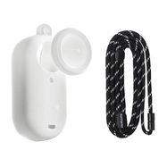 Silicone case with a leash Sunnylife for Insta360 GO 3S (white), Sunnylife