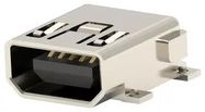 MINI USB CONN, 2.0 TYPE AB, R/A RCPT, 5P