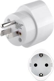 Mains Adapter US/Japan, White - US/Japanese female (Type B, NEMA 5-15, 3-pin) > safety socket (Type F, CEE 7/3)