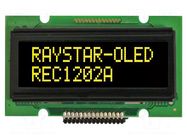 Display: OLED; alphanumeric; 12x2; Dim: 55.7x32x11mm; yellow RAYSTAR OPTRONICS