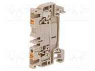 Splice terminal: rail; 2.5mm2; ways: 1; terminals: 2; beige; wemid WEIDMÜLLER