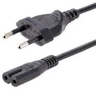 POWER CORD, CEE 7/16 PLUG-IEC C7, 2M