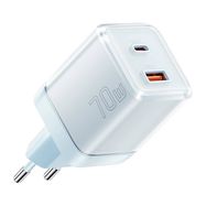 Wall charger Yueqi 70W GaN USB-C + USB-A (blue), Essager