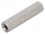 Screwed spacer sleeve; 25mm; Int.thread: M3; hexagonal DREMEC