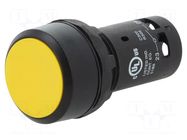 Switch: push-button; 22mm; Stabl.pos: 1; NO; yellow; none; 1A/240VAC ABB