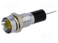 Indicator: LED; recessed; yellow; 24VDC; Ø8mm; for PCB; brass MENTOR