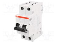 Circuit breaker; 230/400VAC; Inom: 6A; Poles: 2; Charact: C; 6kA ABB