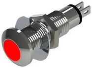 LED PANEL INDICATOR, RED, 8.1MM, 28V