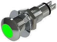 LED PANEL INDICATOR, GREEN, 8.1MM, 28V