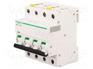 Circuit breaker; 400VAC; Inom: 25A; Poles: 4; Charact: B; 6kA; IP20 SCHNEIDER ELECTRIC