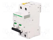 Circuit breaker; 400VAC; Inom: 13A; Poles: 2; Charact: B; 6kA; IP20 SCHNEIDER ELECTRIC