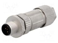 Connector: M12; plug; PIN: 5; male; 250V; straight; IP67,IP68; 4A AMPHENOL LTW