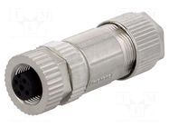 Connector: M12; plug; PIN: 5; female; 250V; straight; IP67,IP68; 4A AMPHENOL LTW