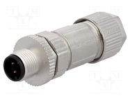Plug; M12; PIN: 3; male; A code-DeviceNet / CANopen; for cable AMPHENOL LTW