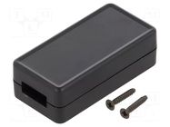 Enclosure: for USB; X: 25mm; Y: 50mm; Z: 15.5mm; ABS; black HAMMOND