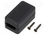 Enclosure: for USB; X: 20mm; Y: 35mm; Z: 15.5mm; ABS; black HAMMOND