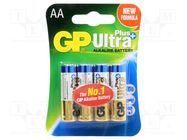 Battery: alkaline; AA; 1.5V; non-rechargeable; Ø14.5x50.5mm; 4pcs. GP