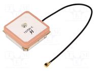 Antenna; GPS; 3dBi; RHCP; for building in; 50Ω; 25x25x7mm; -40÷85°C SR PASSIVES