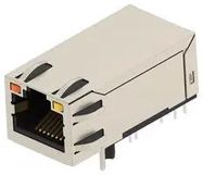 RJ45 CONN, R/A JACK, 1PORT, 8P8C, TH