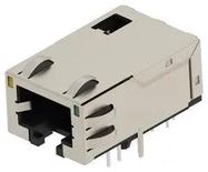 RJ45 CONN, R/A JACK, 1PORT, 8P8C, TH