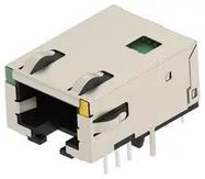 RJ45 CONN, R/A JACK, 1PORT, 8P8C, TH