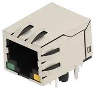 RJ45 CONN, R/A JACK, 1PORT, 8P8C, TH