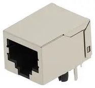 RJ45 CONN, R/A JACK, 1PORT, 8P8C, TH