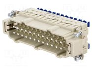 Connector: HDC; contact insert; male; 16A; 500V; Han® ES Press HARTING