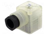 Connector: valve connector; plug; form A; 18mm; female; PIN: 3; 8A HIRSCHMANN
