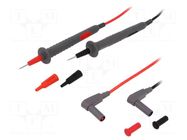 Test leads; Inom: 20A; Len: 1m; probe tip,banana plug 4mm; Ø: 2mm BEHA-AMPROBE