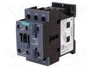 Contactor: 3-pole; NO x3; Auxiliary contacts: NO + NC; 230VAC; 32A SIEMENS