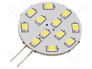 LED lamp; cool white; G4; 12VDC; 12VAC; 190lm; P: 2W; 140°; 6200K Goobay