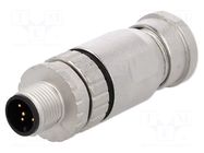 Connector: M12; plug; PIN: 5; male; 60V; straight; IP67; for cable HARTING