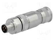 Connector: M8; male; PIN: 4; straight; shielded; for cable; plug HARTING