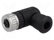Connector: M12; plug; PIN: 4; female; 250V; angled 90°; IP67; 7.5A HARTING