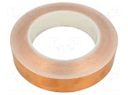 Tape: electrically conductive; W: 25mm; L: 33m; Thk: 0.066mm; copper 3M