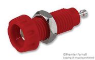 CONNECTOR,4MM SOCKET, 10A, SOLDER, RED