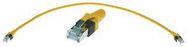 PATCH CABLE, RJ45, CAT6, 200MM, YELLOW