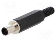 Plug; DC supply; male; 7.9/5.6/0.9mm; with strain relief; 10A LUMBERG