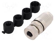 Connector: M12; plug; PIN: 5; female; L code-Power; for cable; IP67 HARTING