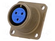 Connector: circular; socket; PIN: 3; female; soldering; 97; 13A AMPHENOL